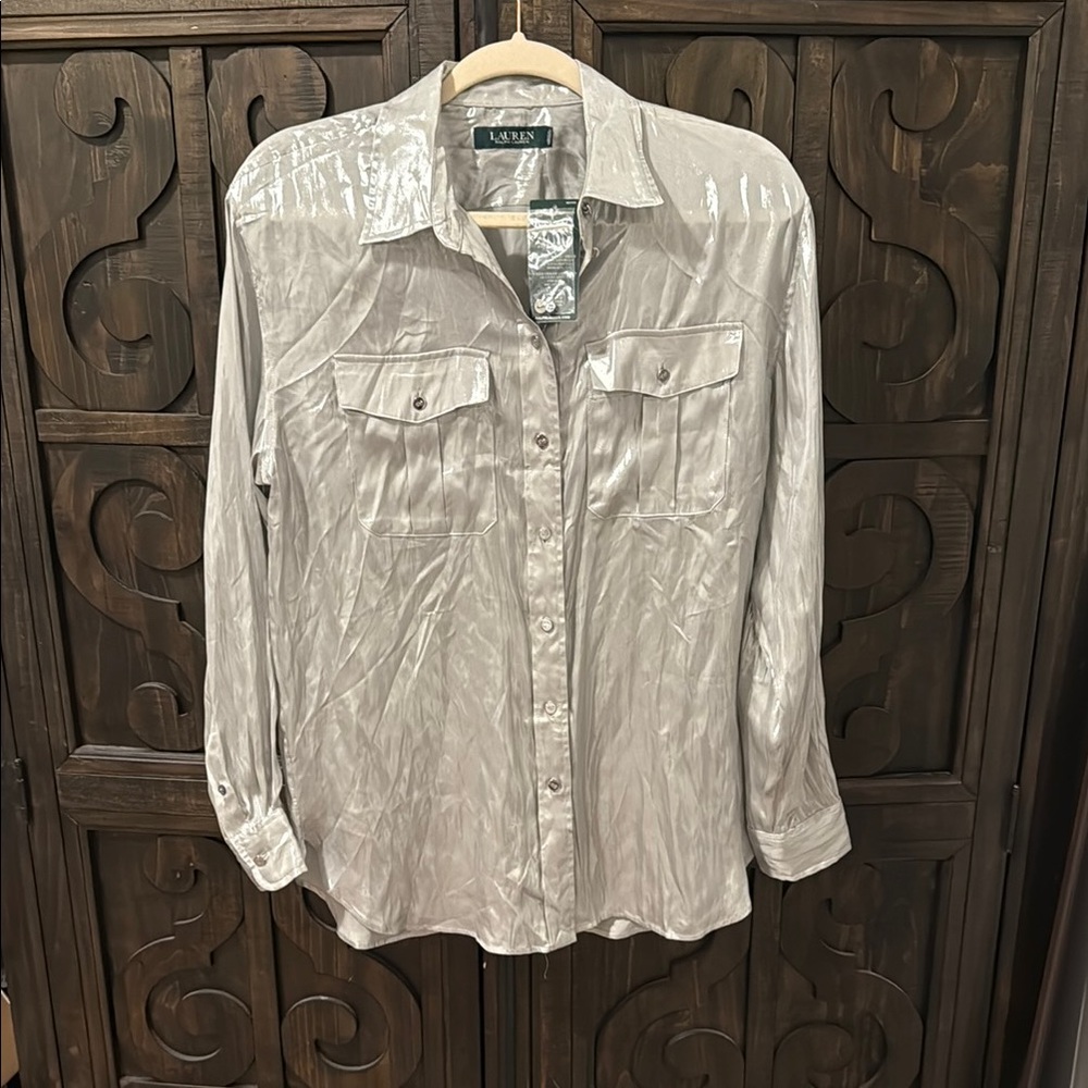 Ralph Lauren Silver Button-Up Shirt